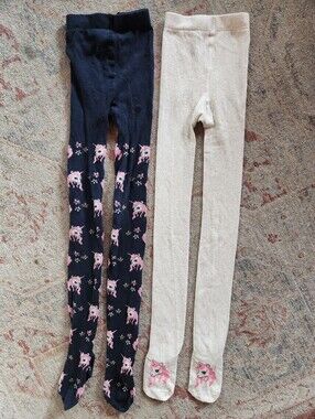 H&M Girls Knit Unicorn Stockings Size 8-10